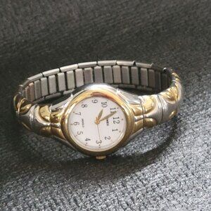 Timex Womens Indiglo Two-Tone Stainless Steel Expansion Band Analog Watch